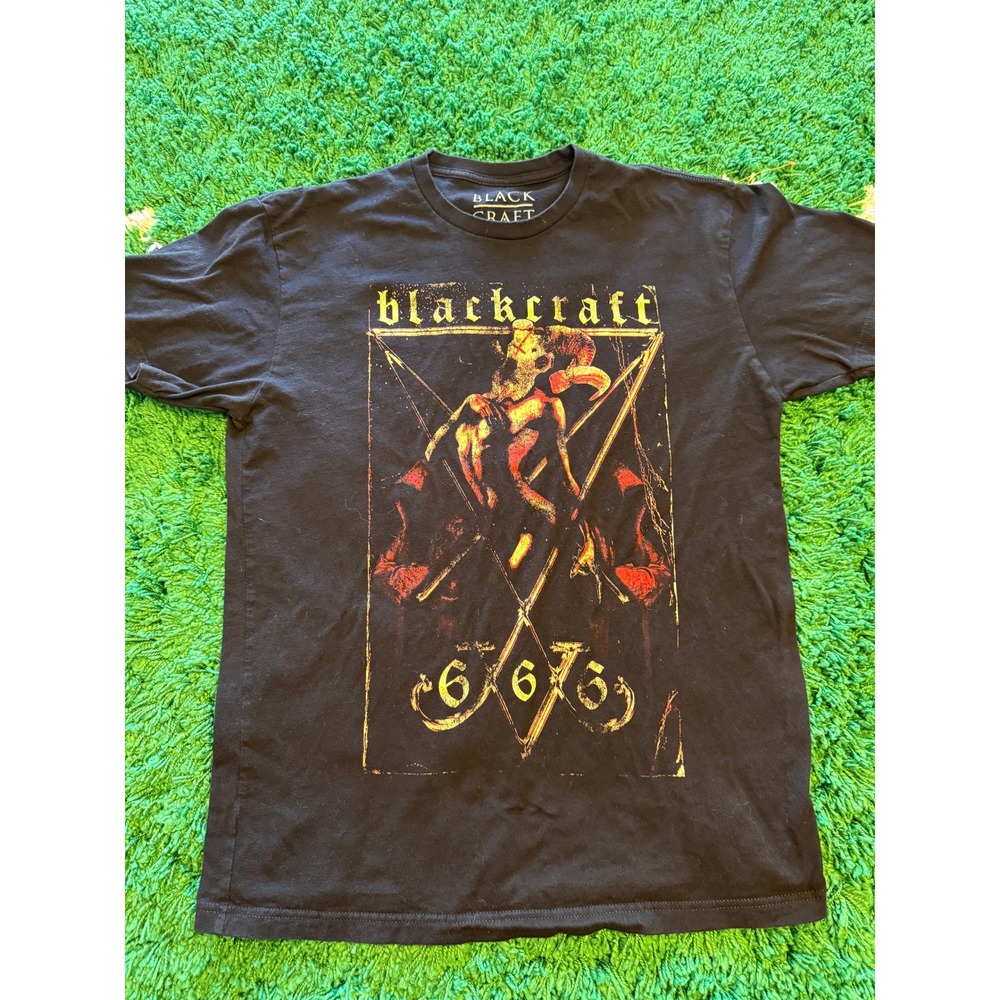 Blackcraft Cult Graphic T-Shirt Mens Large Black Excellent Baphomet 666 Goth Tee